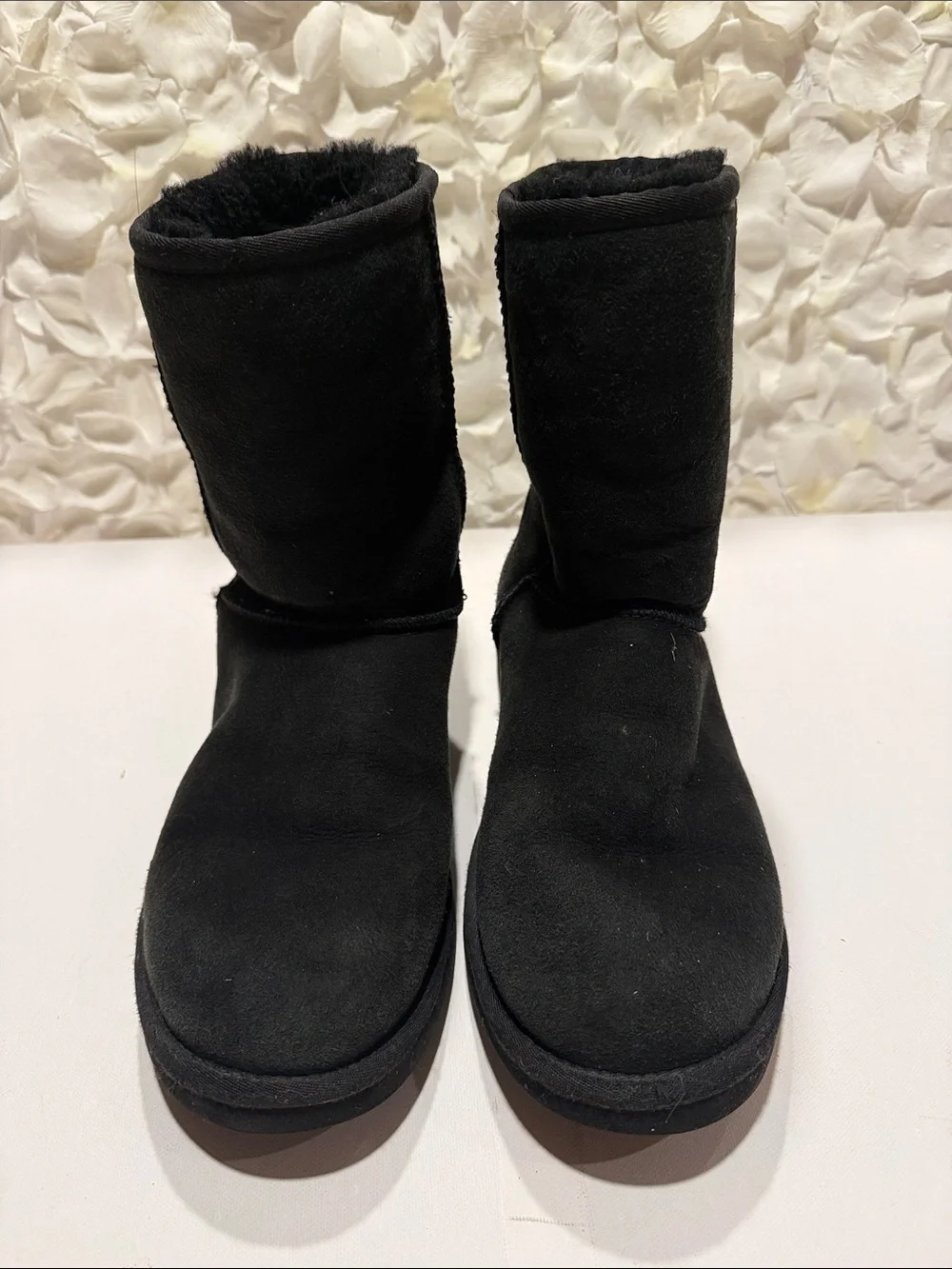 UGG Black Short Shearling-Lined Winter Boots